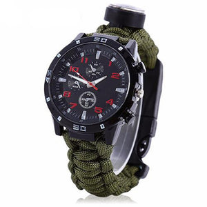 Tactical Outdoor Camping Survival Bracelet Watch