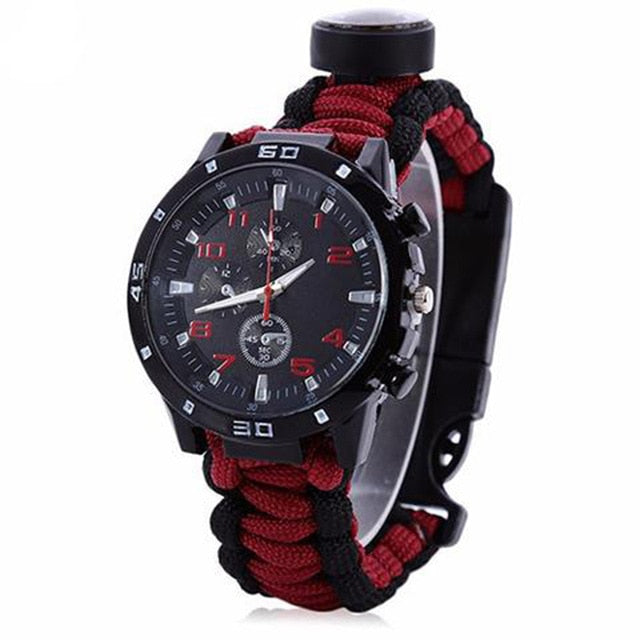 Tactical Outdoor Camping Survival Bracelet Watch