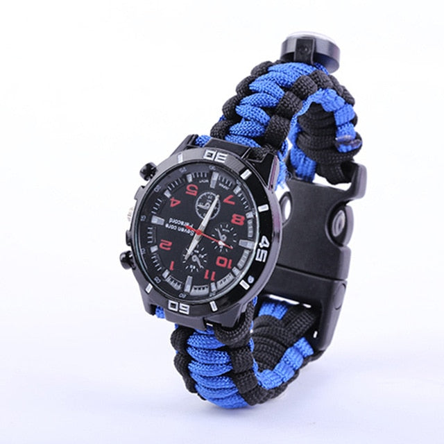 Tactical Outdoor Camping Survival Bracelet Watch