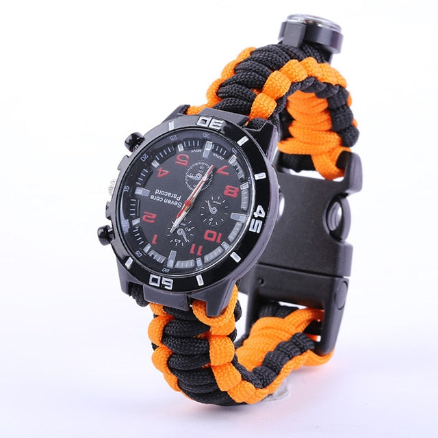 Tactical Outdoor Camping Survival Bracelet Watch