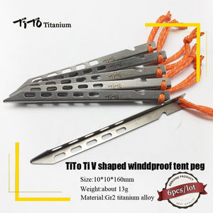 6pcs V Shape Titanium Tent Spike Peg