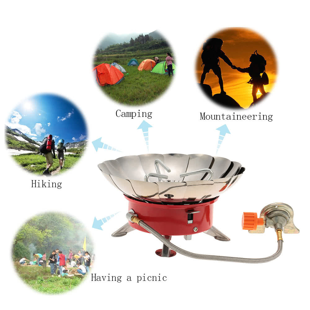 Portable Retracted Windproof Backpacking Gas Stove